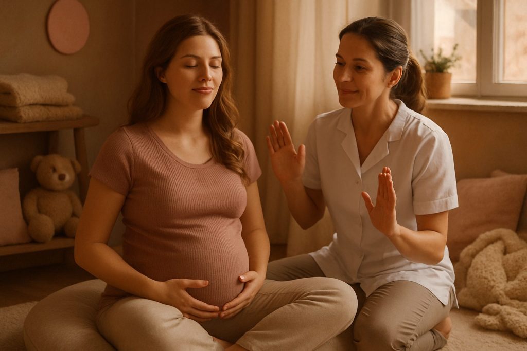 découvrez comment la sophrologie, alliée à l’accompagnement d’une sage-femme, offre une méthode naturelle et bienveillante pour aborder la grossesse en toute sérénité et préparer l’arrivée de bébé en confiance.