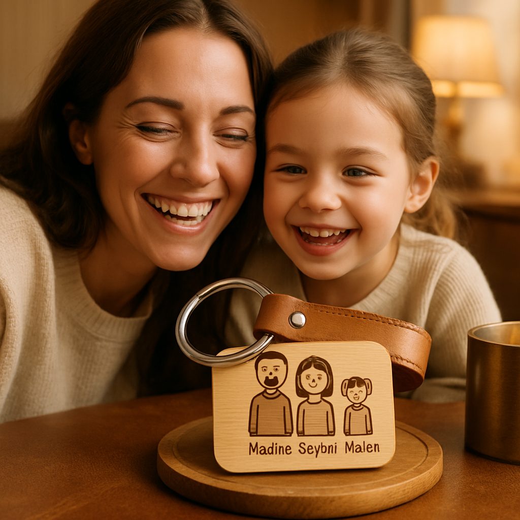 personnalisez votre porte-clé famille pour créer des souvenirs uniques et inoubliables, un cadeau parfait qui rassemble vos proches.