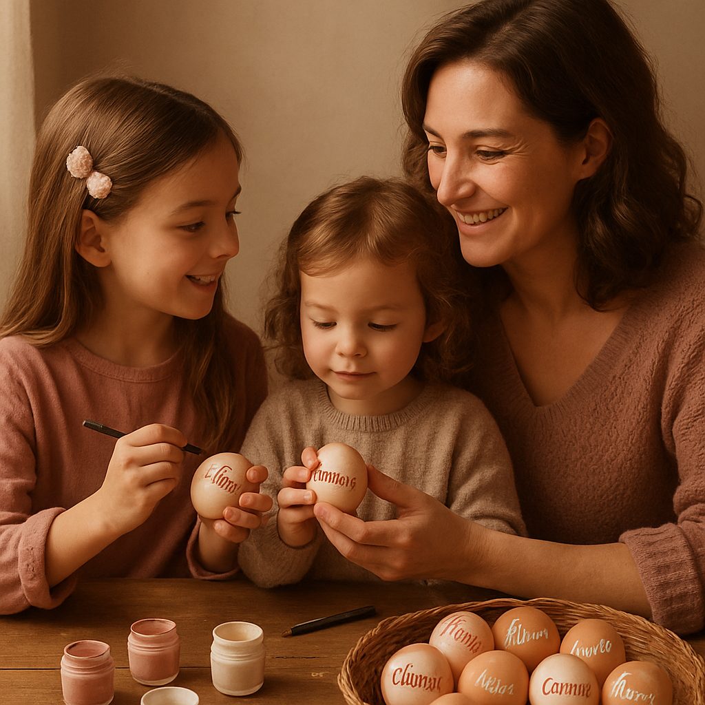 rendez pâques inoubliable avec des œufs personnalisés au nom de vos proches, une surprise unique qui ravira petits et grands lors de cette fête familiale.