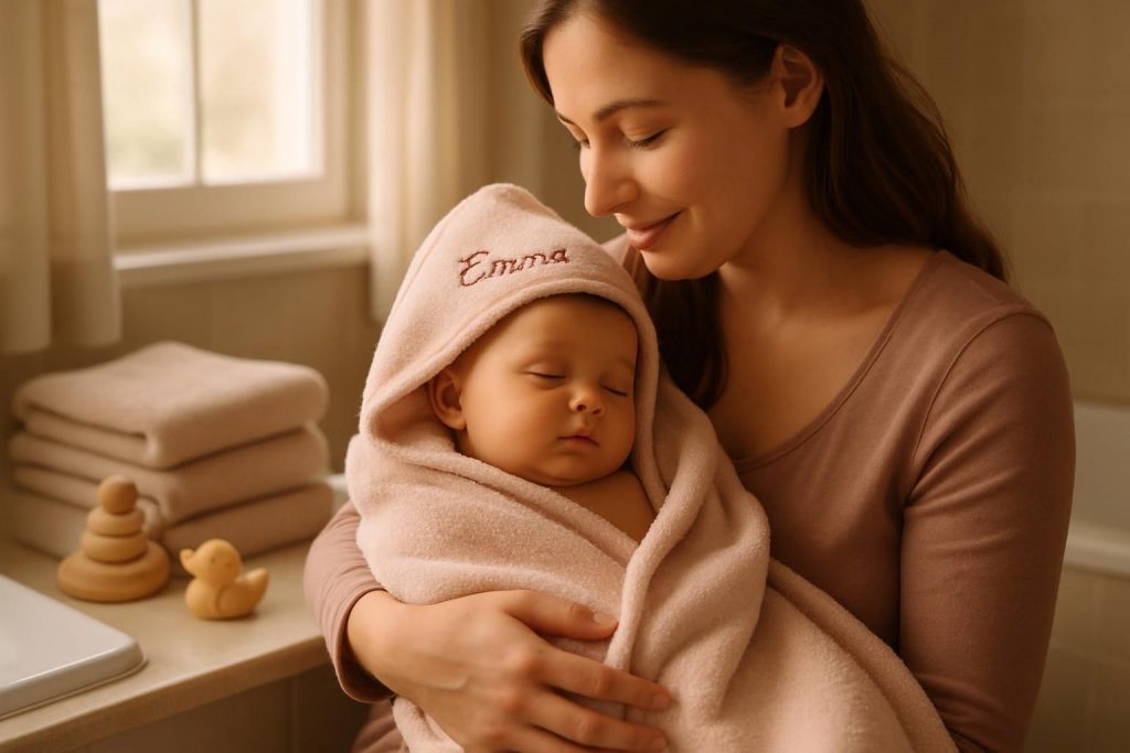 découvrez nos capes de bain personnalisées pour bébé, alliant douceur et originalité, pour des moments de toilette uniques et pleins d'amour.